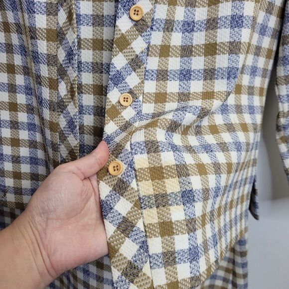 VINTAGE 70s plaid two piece shift dress and matching blazer XL - Picture 7 of 17